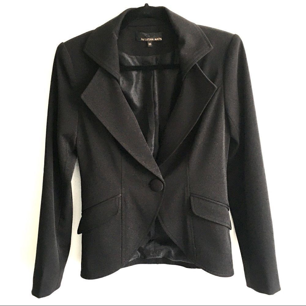 Matis by LUCIAN MATIS Black Single Button Front Blazer  XS